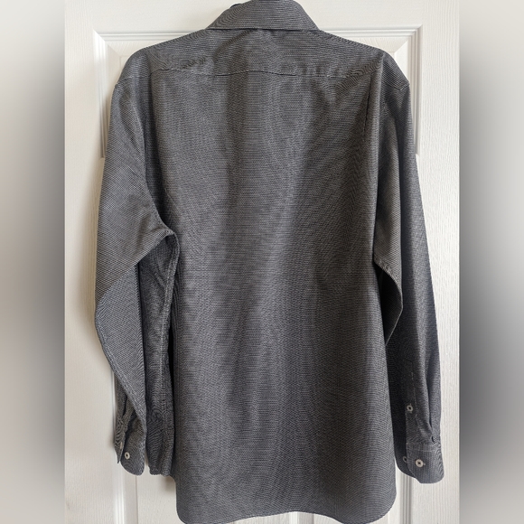 Ryan Seacrest Distinction Dress Shirt Mens 17-1/2 34/35 Slim Fit Non-Iron Black - Picture 2 of 5